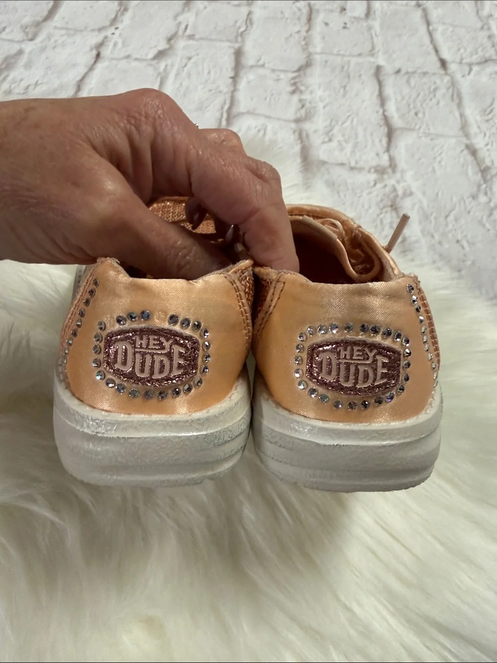Hey Dude Kids Blush Wendy Disco Sequin Sneakers